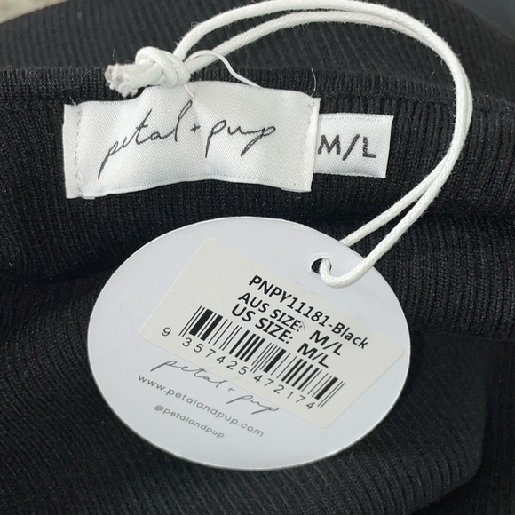 PETAL + PUP EXCLUSIVES Ribbed Knit V-Neck  CrissCross Sweater Bodycon Dress M L - Picture 10 of 11